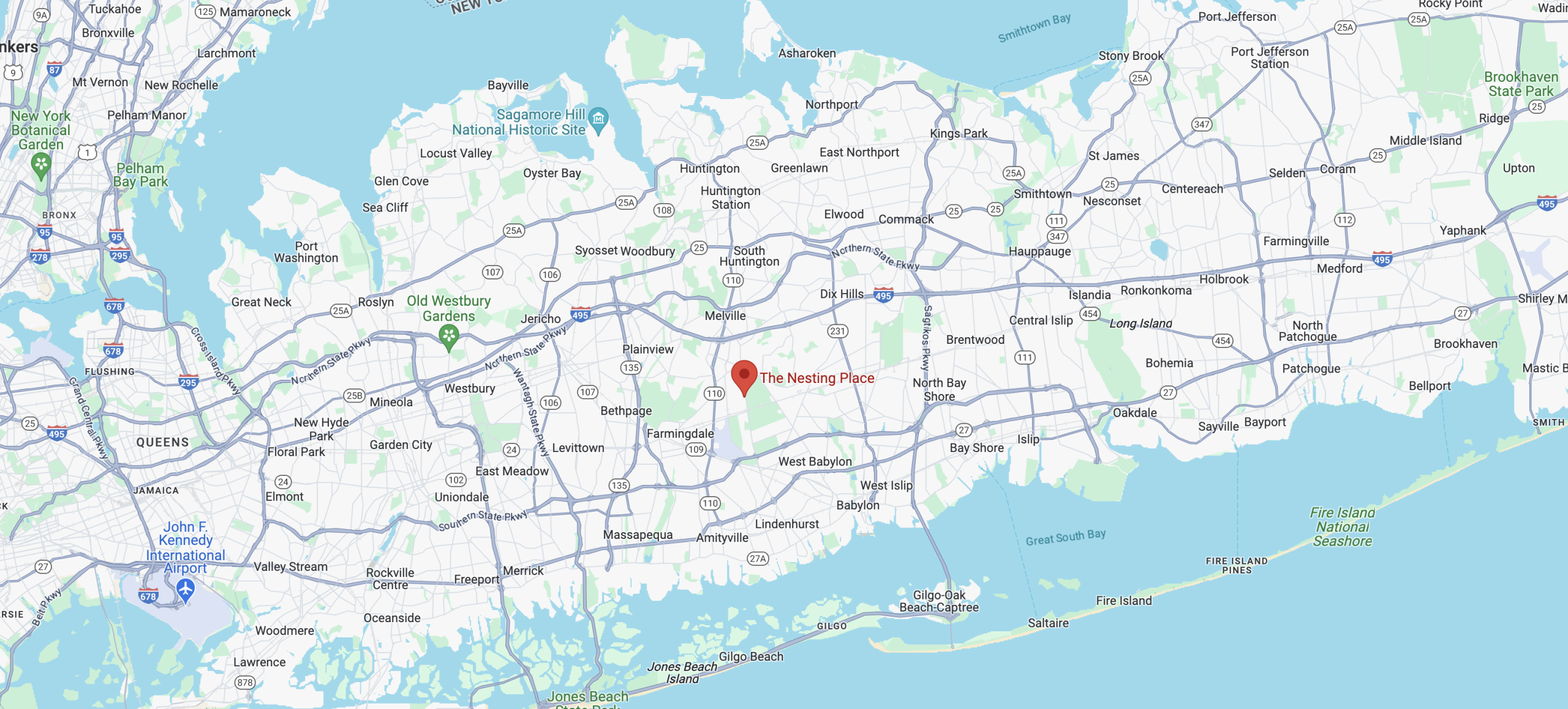 The Nesting Place Long Island Map